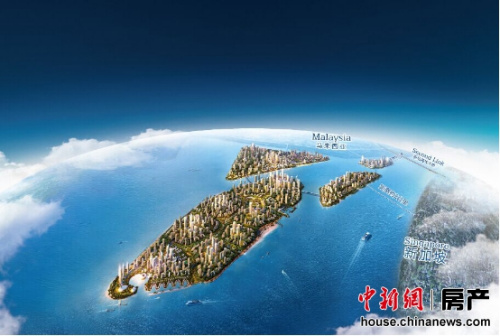 碧桂园森林城市占地大约14平方公里,距离新加坡直线距离约2公里。