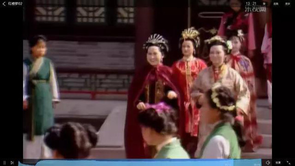 王夫人领着薛姨妈拜见贾母,两个人满面春风;王熙凤护着宝钗在后面.