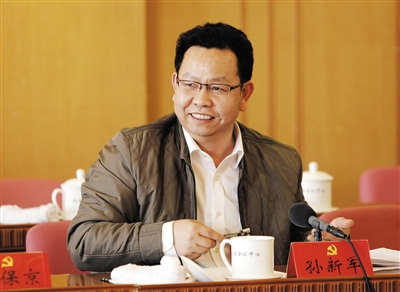 市政市容委主任孙新军。 材料图像/新京报记者 赵亢 摄