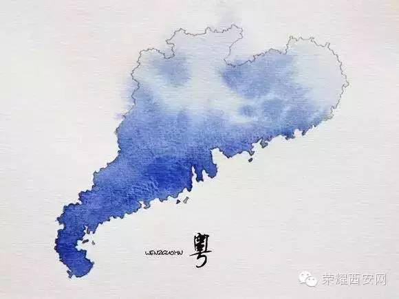 各省市的水彩画地图,陕西竟然是.