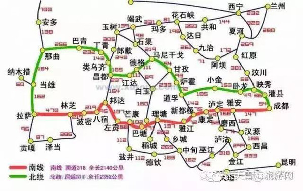 1,川藏线可以细分为川藏北线(g317)和川藏南线(g318)