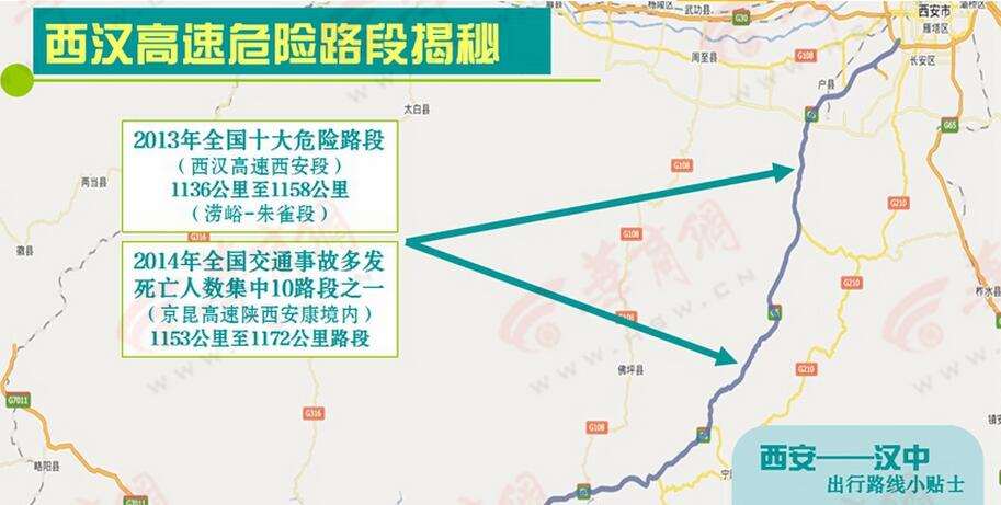 一图掌握西汉高速易发事故路段