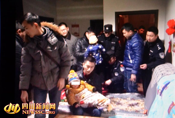达州警方救援小豪现场