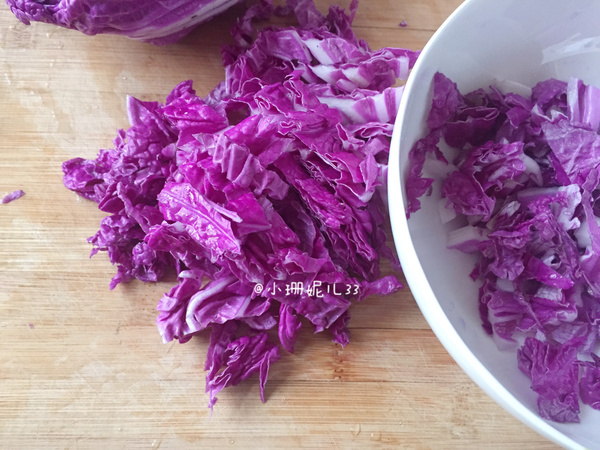 【紫白菜两吃】珊瑚紫莲 凉拌菜心
