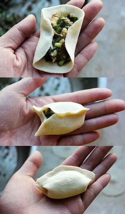 最简单饺子的包法很多人都没吃过这种馅的饺子重点是没想到这东西也3