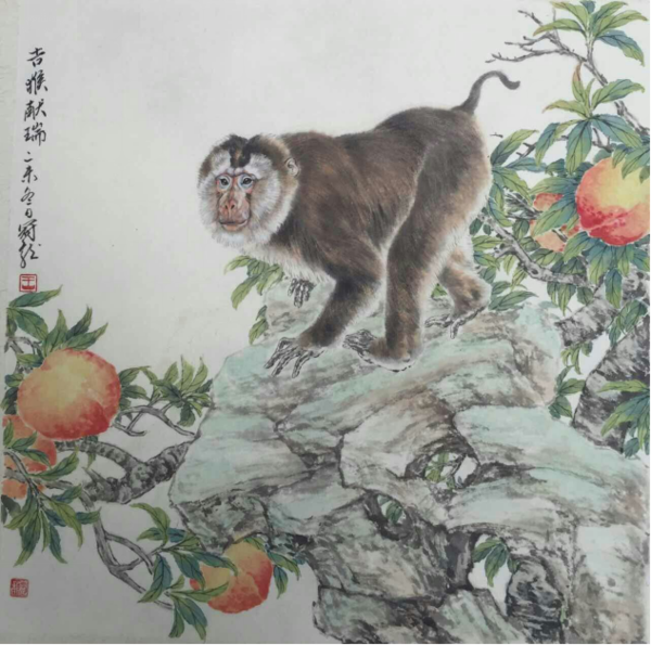 "生态画家"王冠龙老师猴年"猴作"欣赏: 王冠龙,中国工笔画学会会员