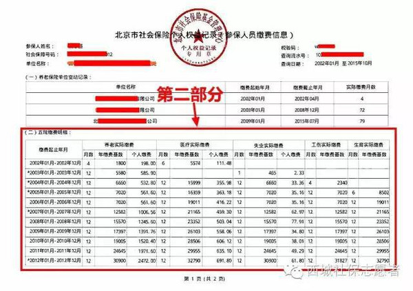 10分钟教你看懂社保权益记录(北京)