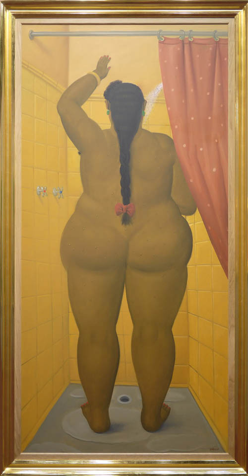 (《淋浴中的女人》油画·布本 2005)