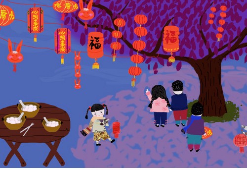可以和孩子一起做花灯