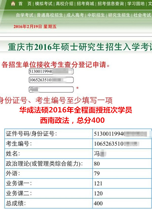 华成法硕2016冯同学400分(西南政法大学)-搜狐