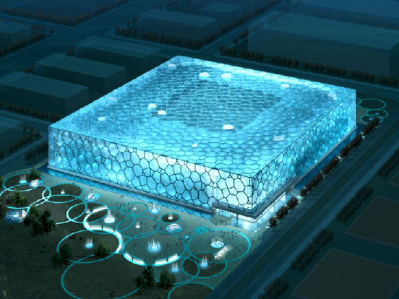 2月25日讯将"水立方"举办过北京夏奥会游泳项目的游泳池改造成冰上赛