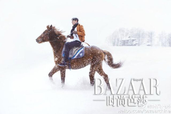 胡歌霍建华日本雪景写真你们笑了冬天都暖了