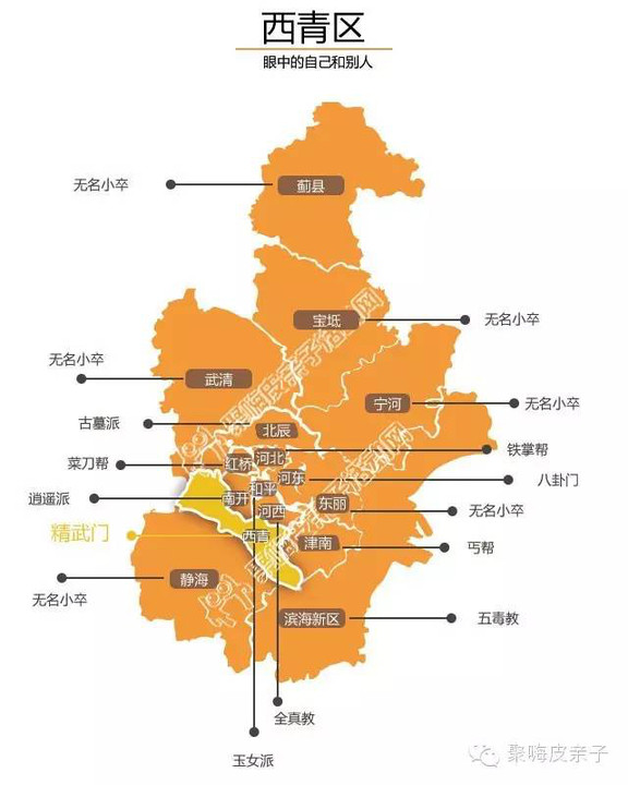 天津各区县人口_天津市16区县人的 偏见地图 ,太哏儿了