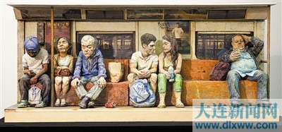 吴建楠以纽约地铁为主题的雕塑作品《z号车厢(z train)》.