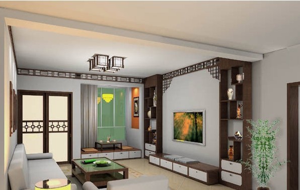 中式客厅电视背景墙 中国人的装修风格