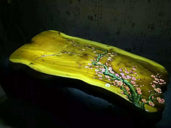 金丝楠木梅花茶盘 我在如沐春风里赏梅,别有风味