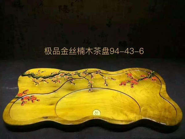 金丝楠木梅花茶盘 我在如沐春风里赏梅,别有风味
