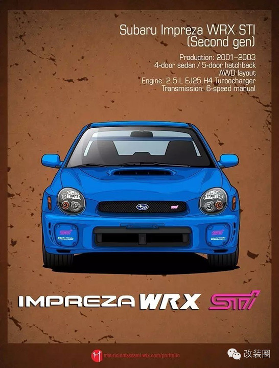 斯巴鲁 impreza wrx sti 进化史