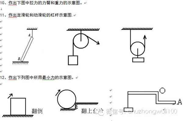 初中物理力学部分作图题汇总