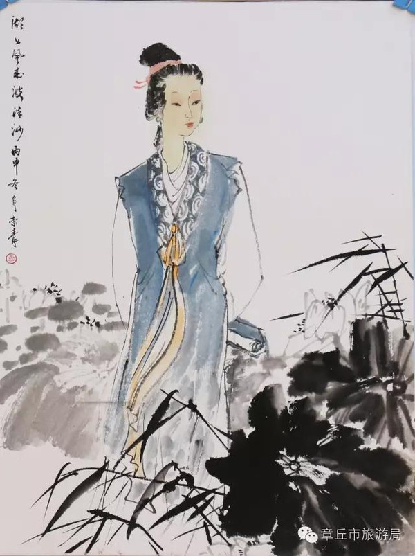 章丘女教师李青画李清照速速围观