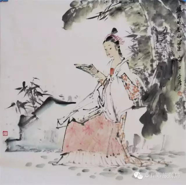 章丘女教师李青画李清照速速围观