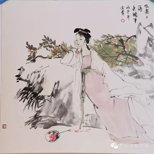 章丘女教师李青画李清照速速围观