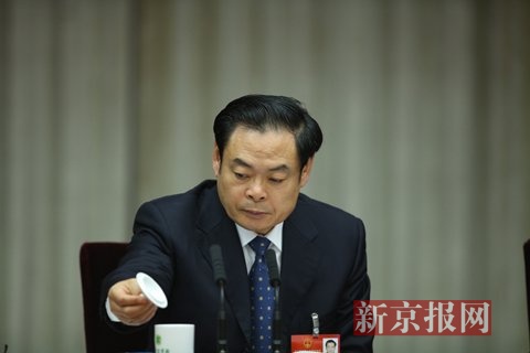 全国人大代表,山西省委书记王儒林.新京报记者 侯少卿 摄