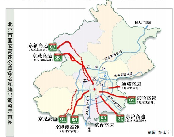《国家高速公路网规划》中的7条首都放射线