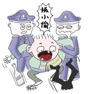 【组图】小偷被抓叫嚣民警 明目张胆拿被偷电脑配充电器智商堪