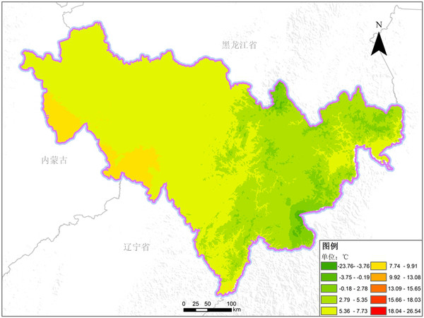 吉林省属于温带大陆性季风气候,全省2010年平均气温在-5℃至8.