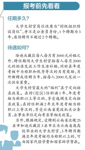 大学生村官选聘14日开始报名 云南省计划选聘
