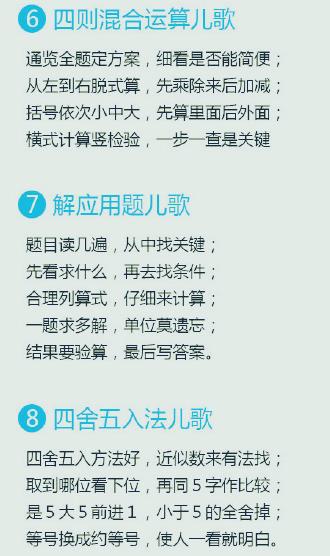 21个数学顺口溜!家长为小学孩子收藏!