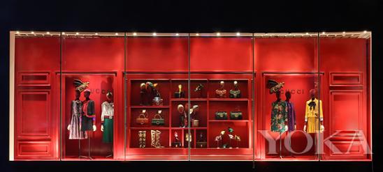 独具特色橱窗陈列(组图)  古驰在上海连卡佛开放的品牌定制展示空间