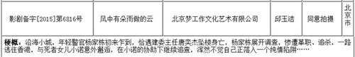 影片在广电立项目前已经更名为《风中有朵雨做的云》