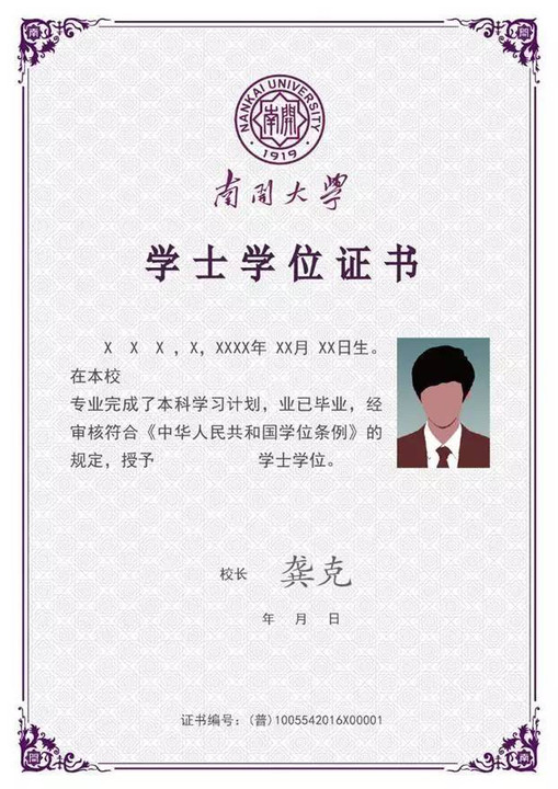 【学士学位证上面写什么】