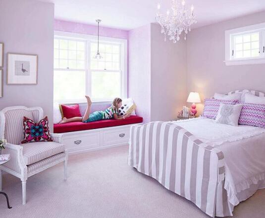淡紫色卧室装修效果图