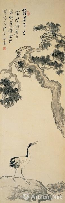 《松鹤图》是溥心畲文人画里常用的元素