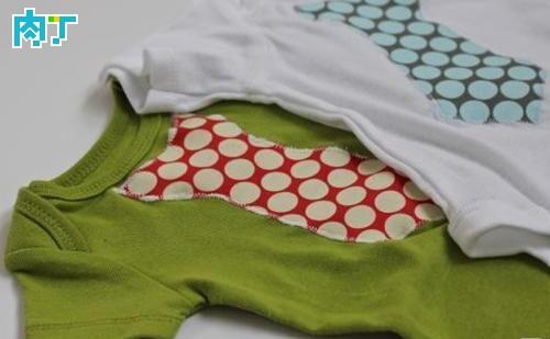 旧衣服手工DIY改造宝宝漂亮领带图案小衫的做