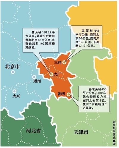 廊坊:有统一规划北三县考虑 北京河北共管