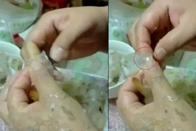 据广东广播电视台消息 最近在微信朋友圈有一条视频非常火,视频是说,有广东普宁的街坊在菜市场里买了一袋大虾回家,剥完虾后,竟然满手都是胶!状!物!