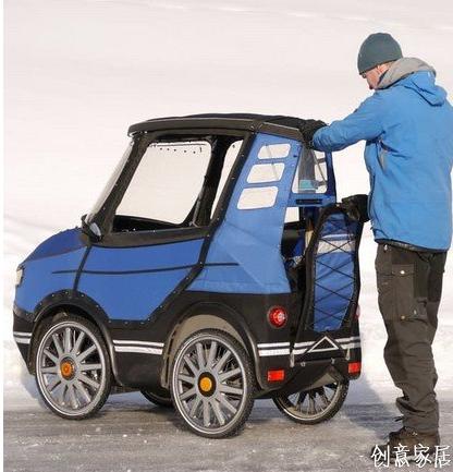 躺式自行车,一眼看去还以为是迷你汽车呢!