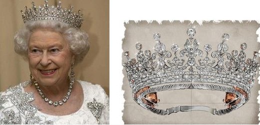 资料图:伊丽莎白女王及王冠.