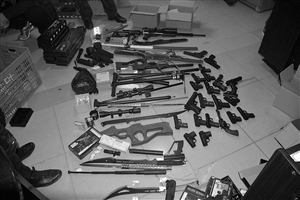 警方缴获的各式枪支 莲都警方供图