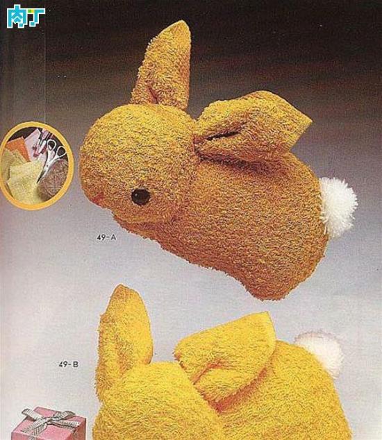 毛巾娃娃制作 用毛巾折叠可爱小兔子手工做法