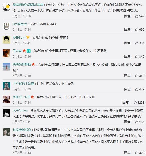 对准动车让座一事,你怎样看?