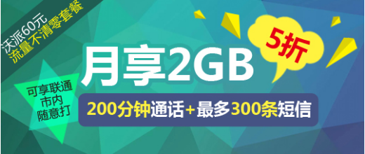 以“联通山城96卡”为例，月付96元即可享3GB流量和450分钟通话，同时开展优惠促销活动，花10元即可获得120元话费!