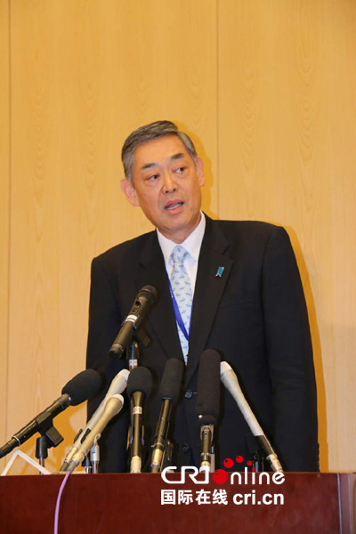 日本新任驻华大使横井裕在今天下午的发布会上 摄影：黎萌