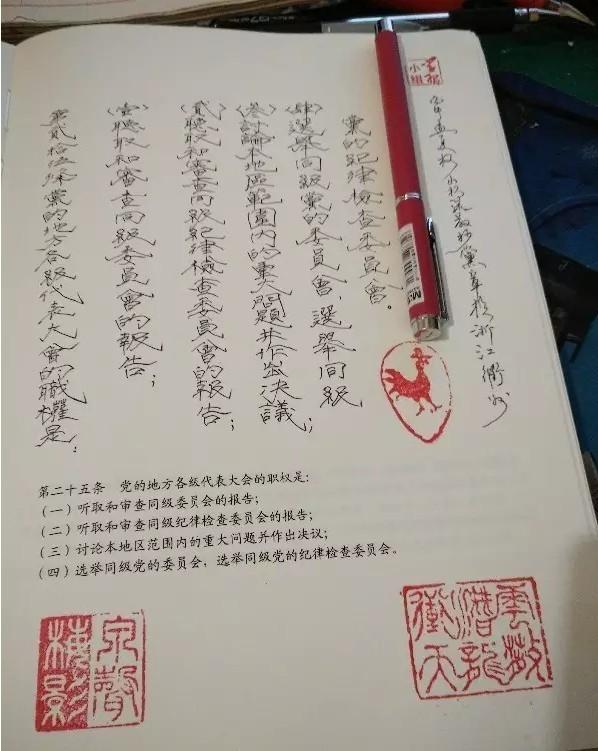 来自浙江衢州的手抄党章。