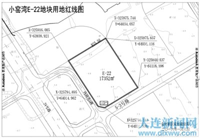 小窑湾片区3单元e-22地块规划设计条件,红线图公示