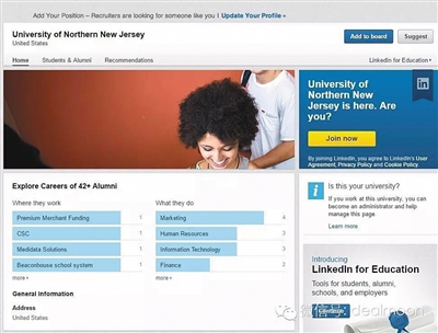 北新泽西大学的官网截图。